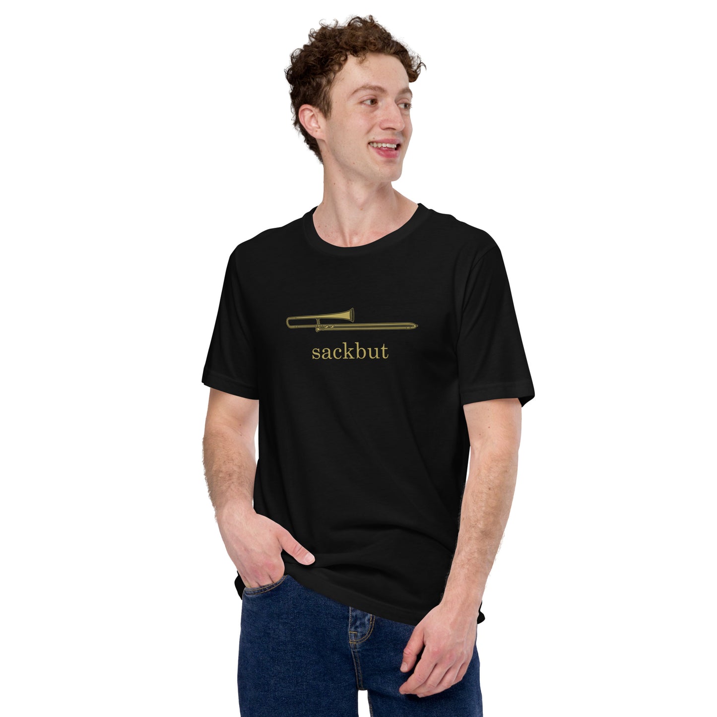 Funny Trombone T Shirt: Sackbut - Black