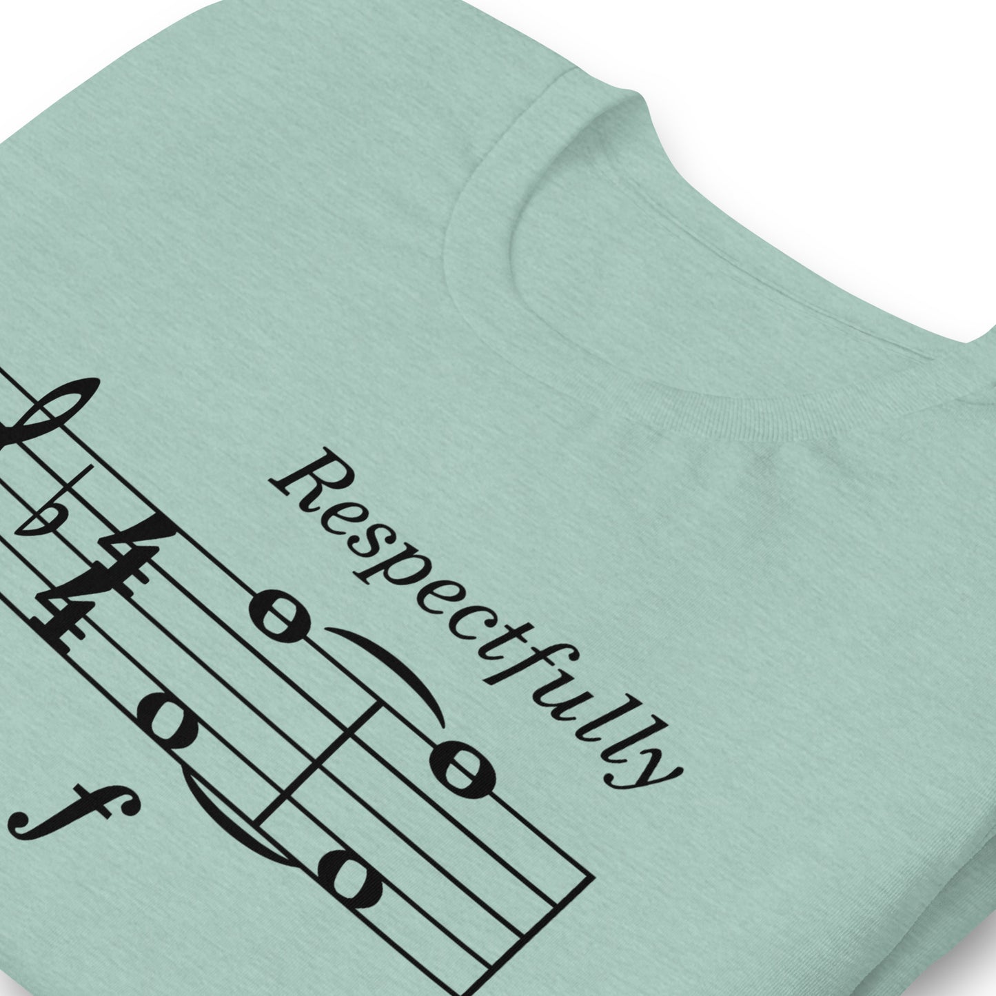Funny Music Theory Video Game Meme T Shirt: Play F to Pay Respect - Heather Dusty Blue Sage Green