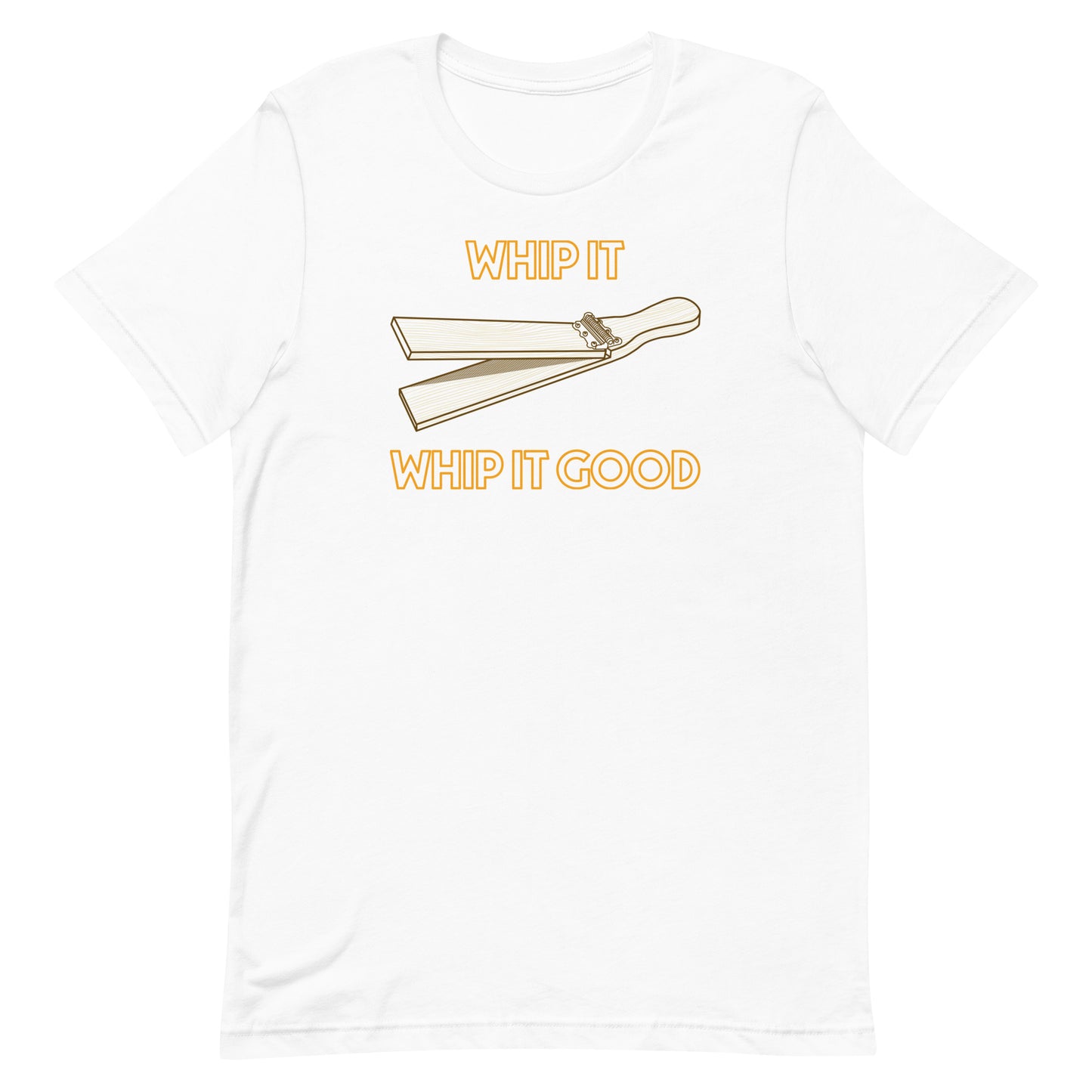 Funny Percussion Drummer Devo T Shirt: Whip It - White