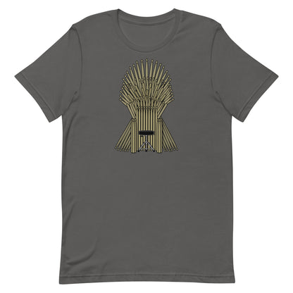 Funny Music Percussion Drum Stick Game of Thrones Parody T Shirt: Drum Throne - Asphalt Grey