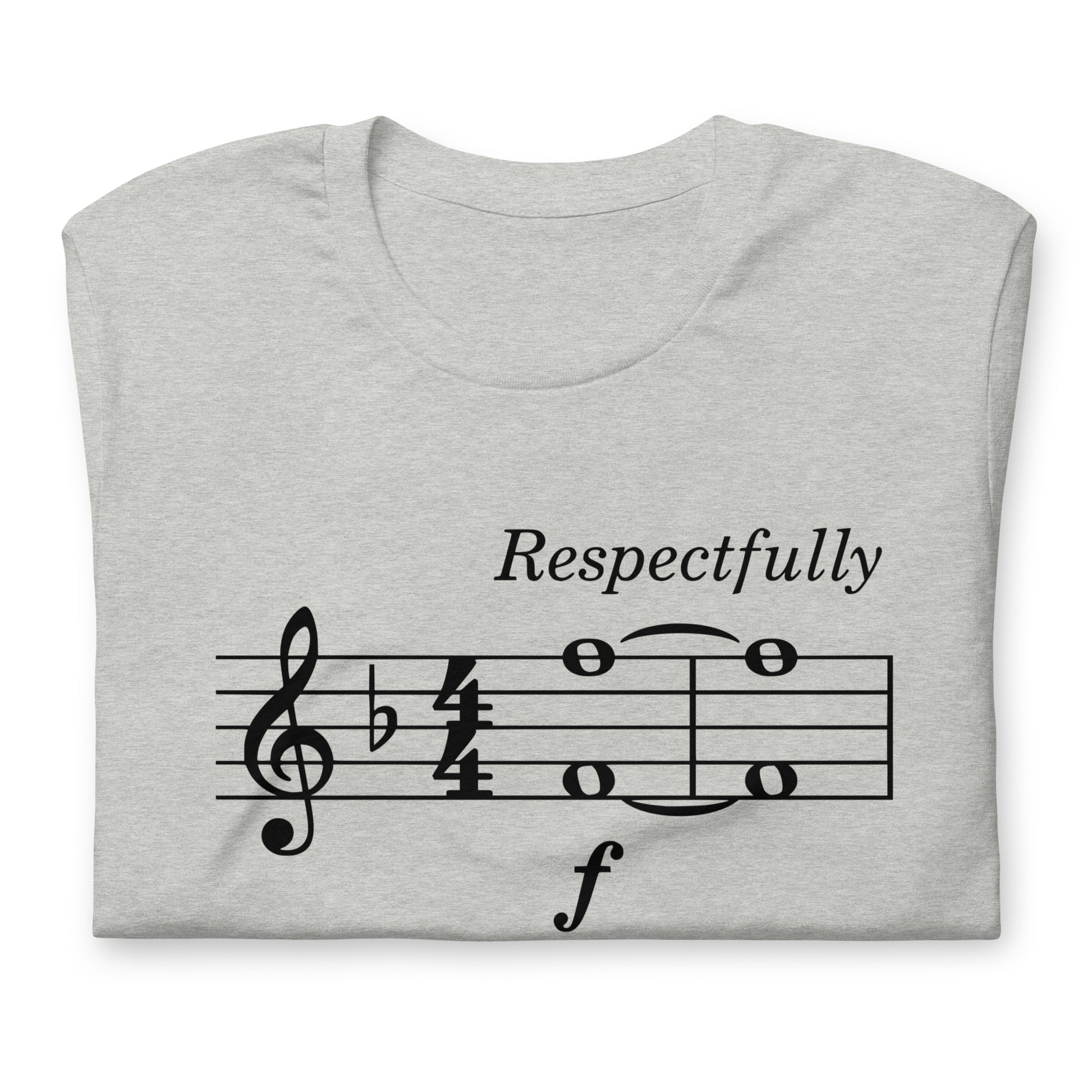Funny Music Theory Video Game Meme T Shirt: Play F to Pay Respect - Grey Heather