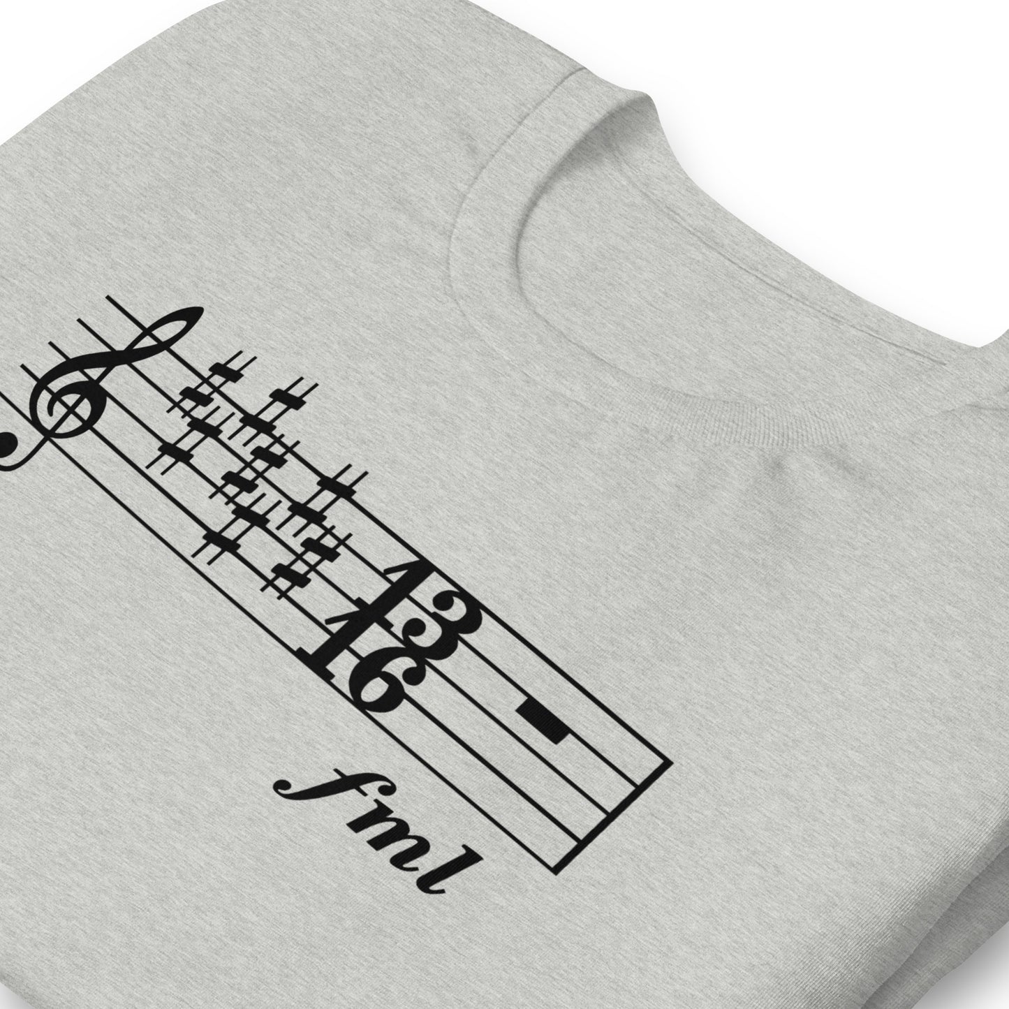 Funny Music Theory Key Signature T Shirt: FML - Heather Grey