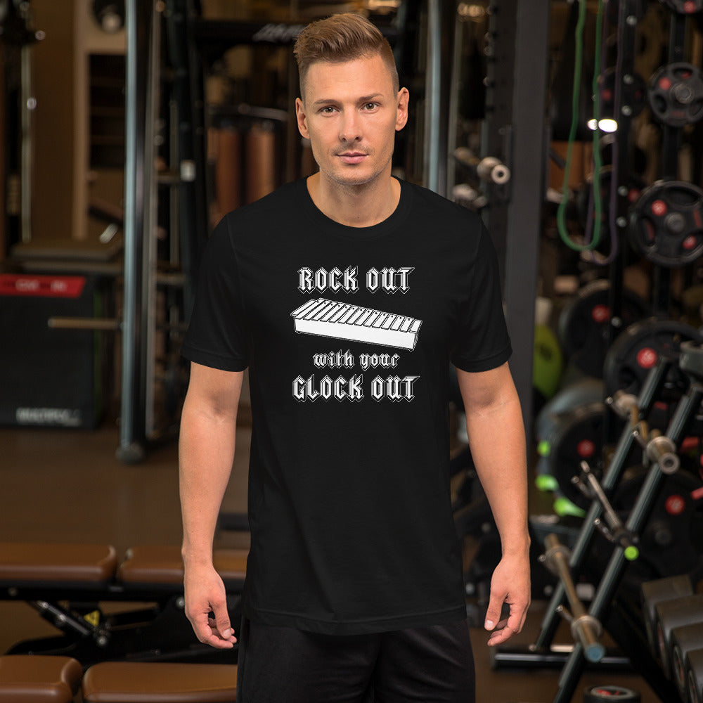 Funny Percussion Glockenspiel T Shirt: Rock Out with your Glock Out - Black