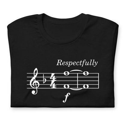 Funny Music Theory Video Game Meme T Shirt: Play F to Pay Respect - Black