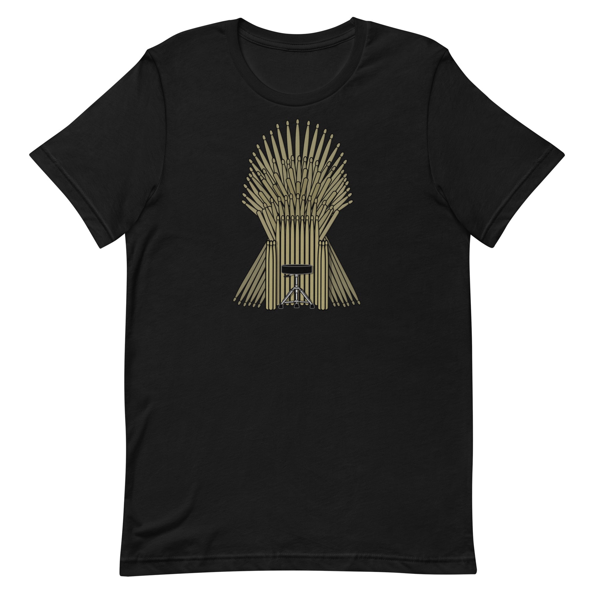 Funny Music Percussion Drum Stick Game of Thrones Parody T Shirt: Drum Throne - Black