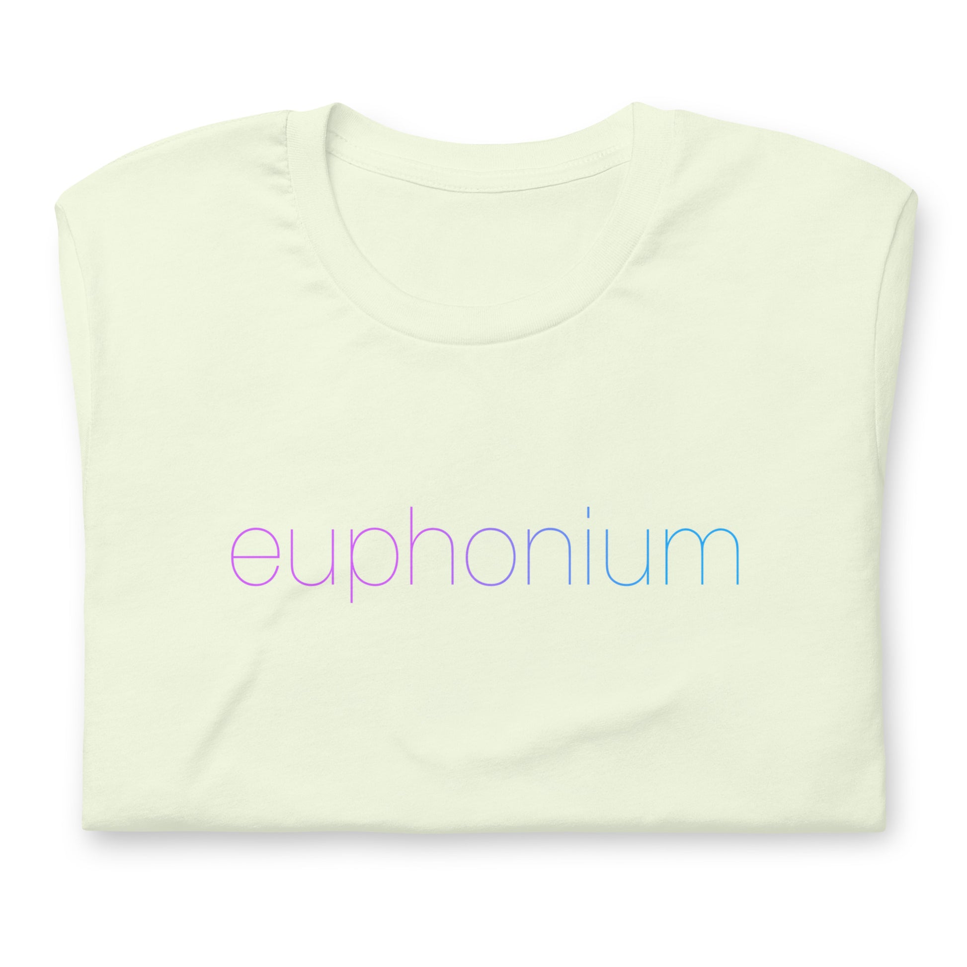 Funny Baritone T Shirt Euphoria Parody: Euphonium: Light Yellow Citron White