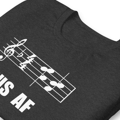Funny Music Theory Suspended Chord T Shirt: SUS  AF - Charcoal Dark Grey Heather