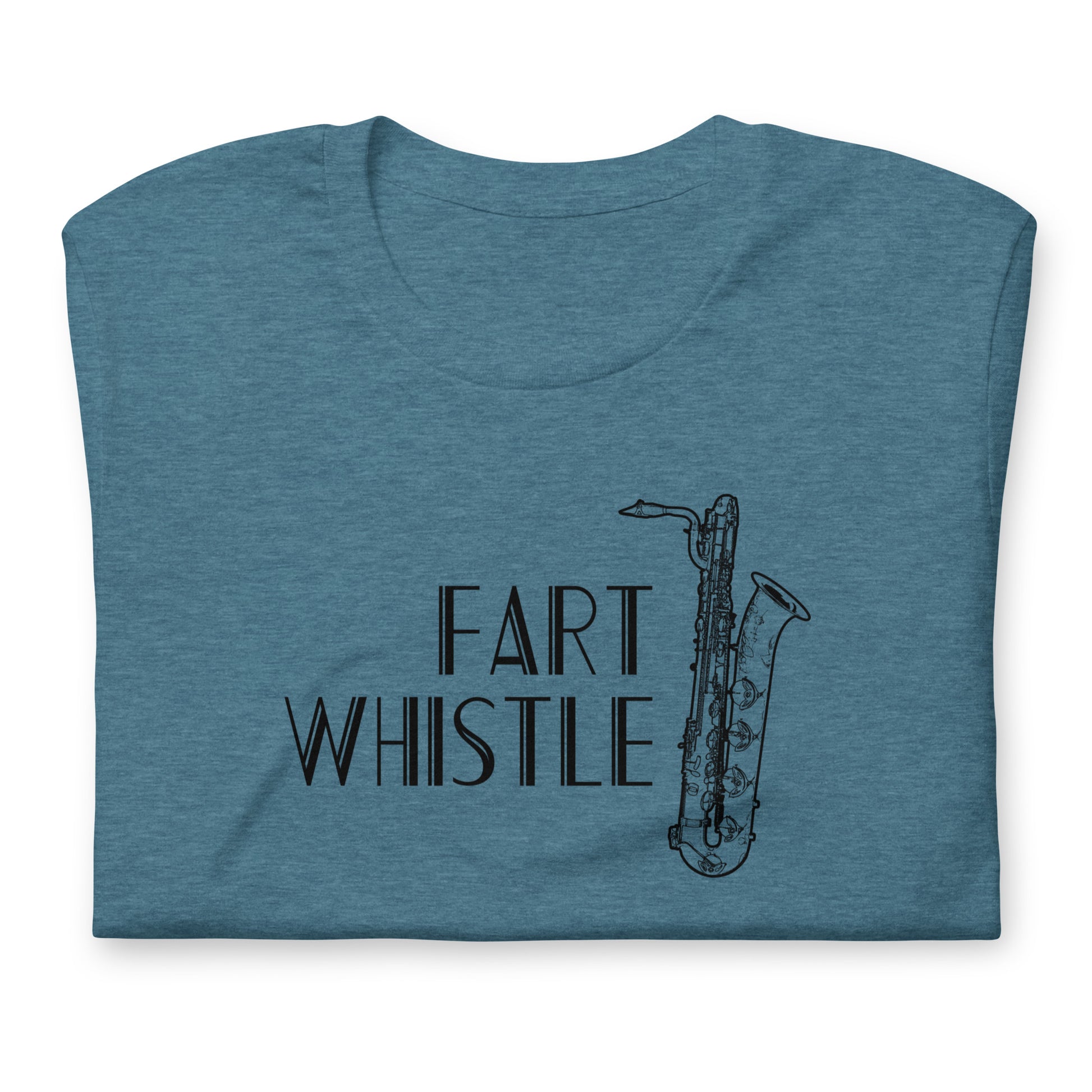 Funny Baritone Saxophone Bari Sax T : Fart Whistle - Teal Blue Heather