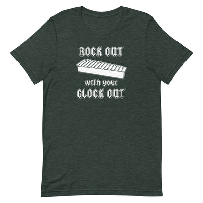 Funny Percussion Glockenspiel T Shirt: Rock Out with your Glock Out - Heather Forest Green