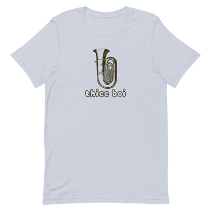 Funny Tuba T Shirt: Thicc Boi - Light Sky Blue