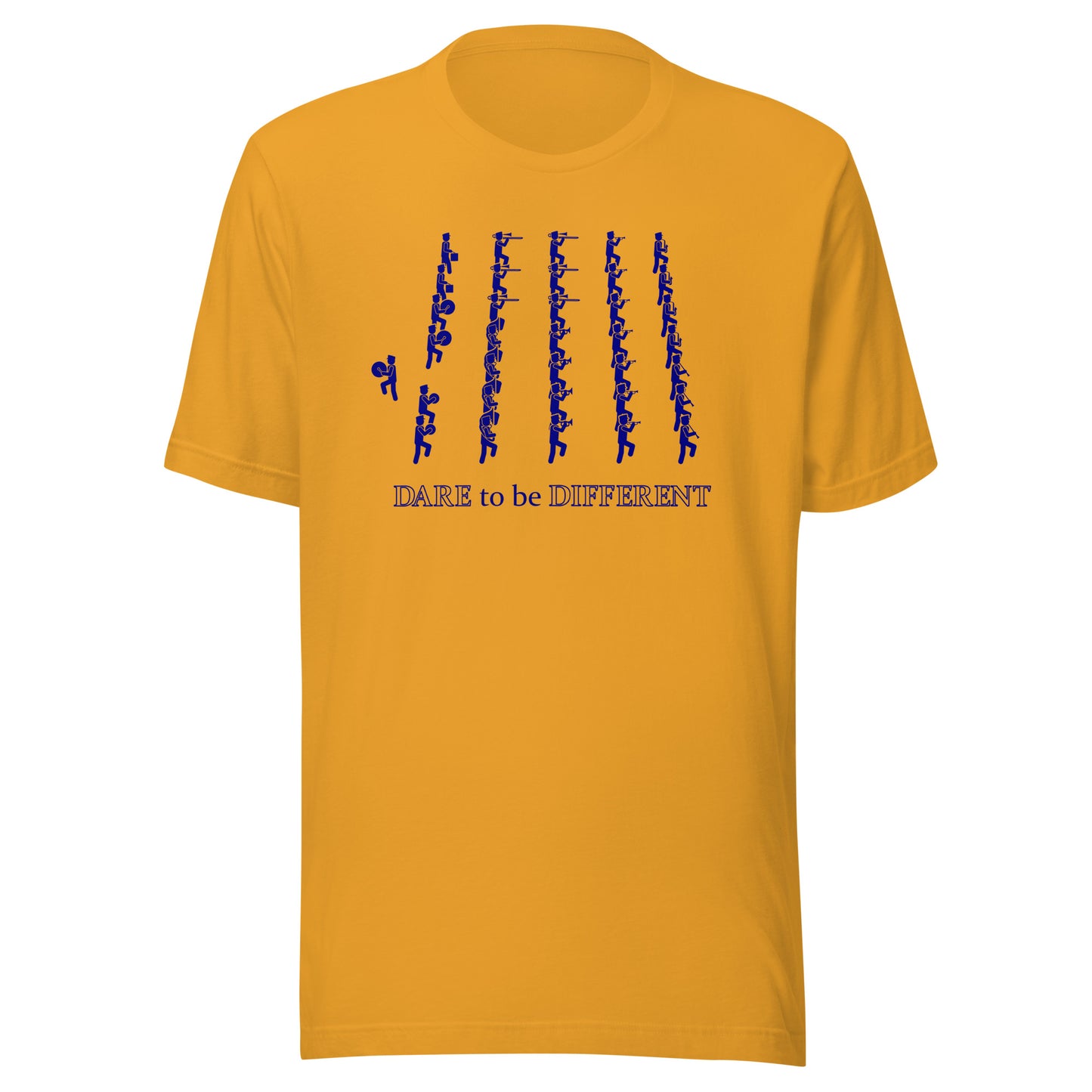 Funny Marching Band T Shirt: Dare to be Different - Mustard Yellow