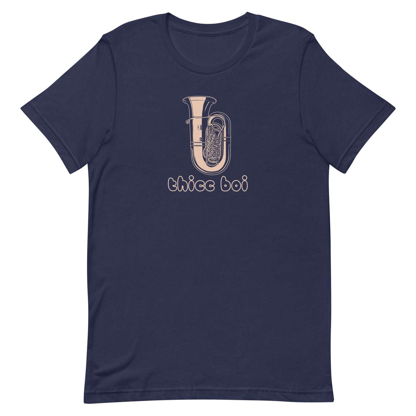 Funny Tuba T Shirt: Thicc Boi - Navy