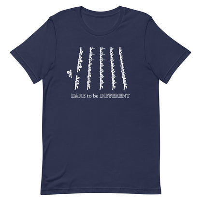 Funny Marching Band T Shirt: Dare to be Different - Dark Navy Blue