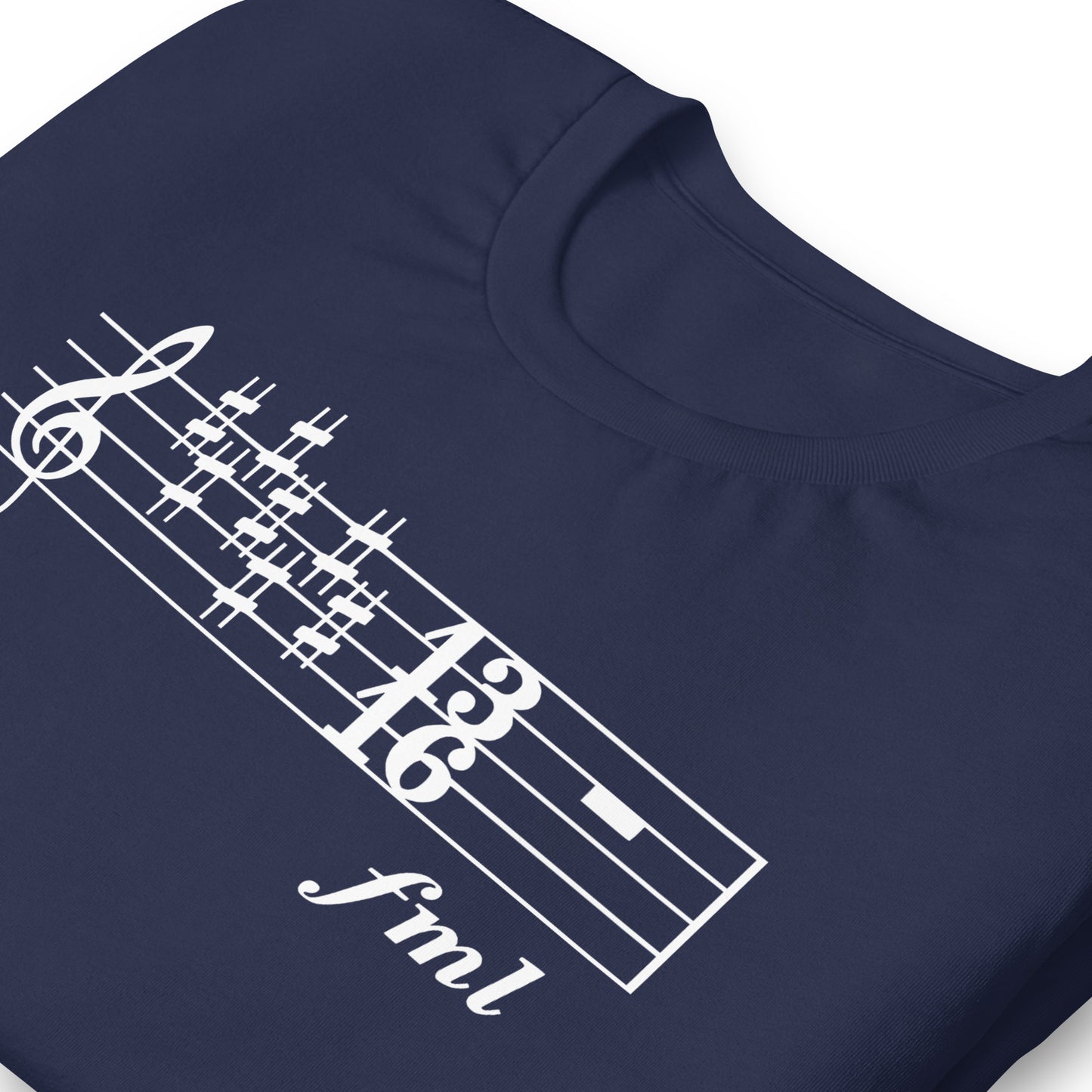 Funny Music Theory Key Signature T Shirt: FML - Navy Blue