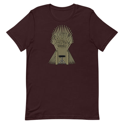 Funny Music Percussion Drum Stick Game of Thrones Parody T Shirt: Drum Throne - Oxblood Dark Red Maroon