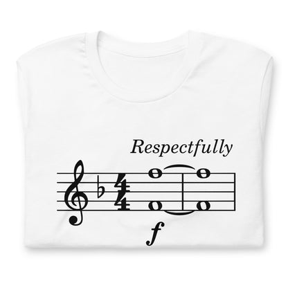 Funny Music Theory Video Game Meme T Shirt: Play F to Pay Respect - White
