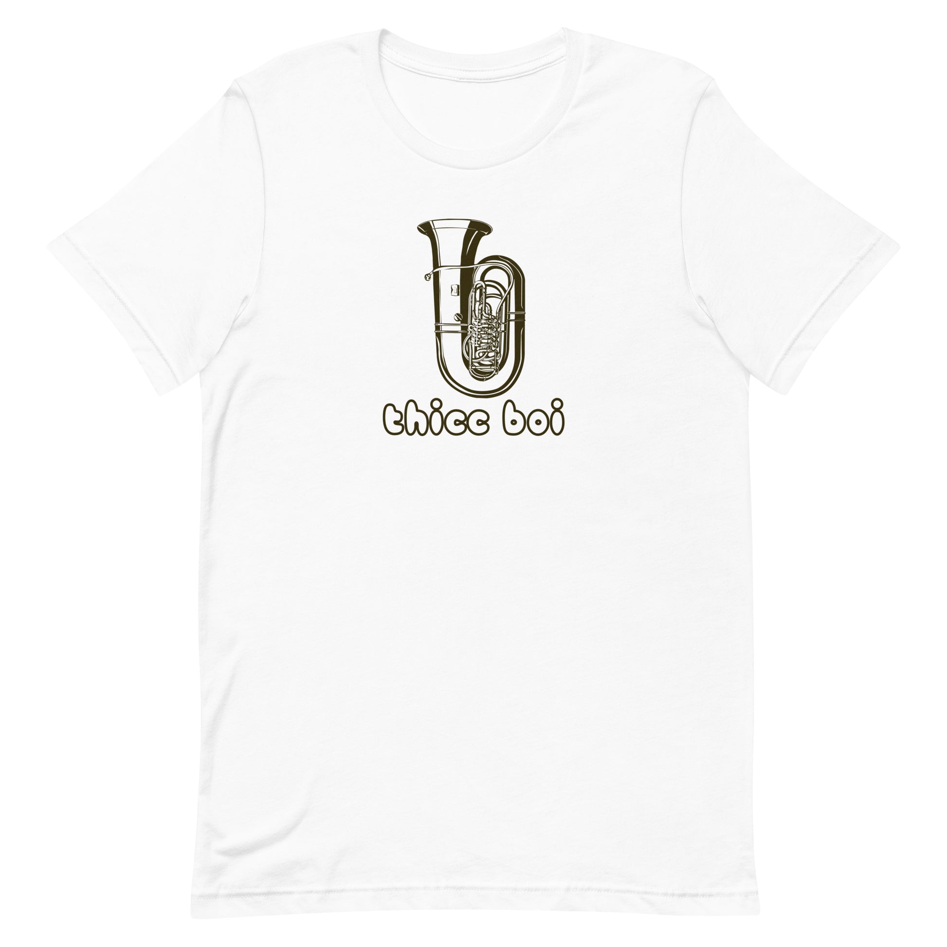 Funny Tuba T Shirt: Thicc Boi - White