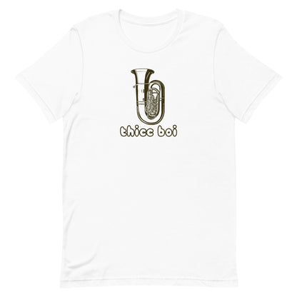 Funny Tuba T Shirt: Thicc Boi - White